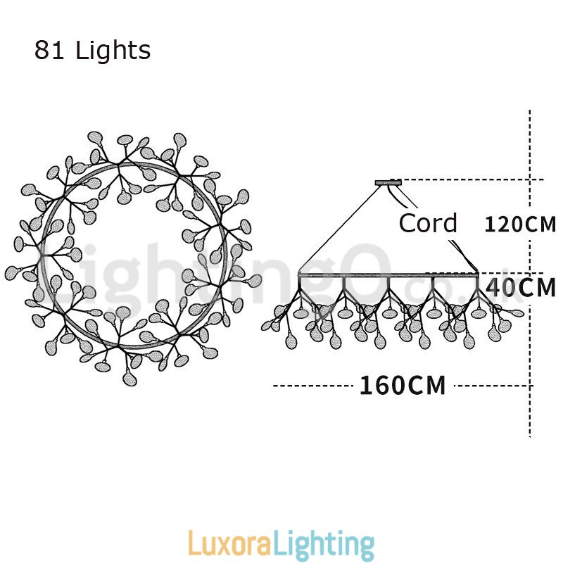 Designer Touch Decorative Luxury Post modern Round Fireflies Chandelier