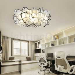 Designer Touch Decorative Modern Light Source Three Color Switching Flush Mount Ceiling Lights