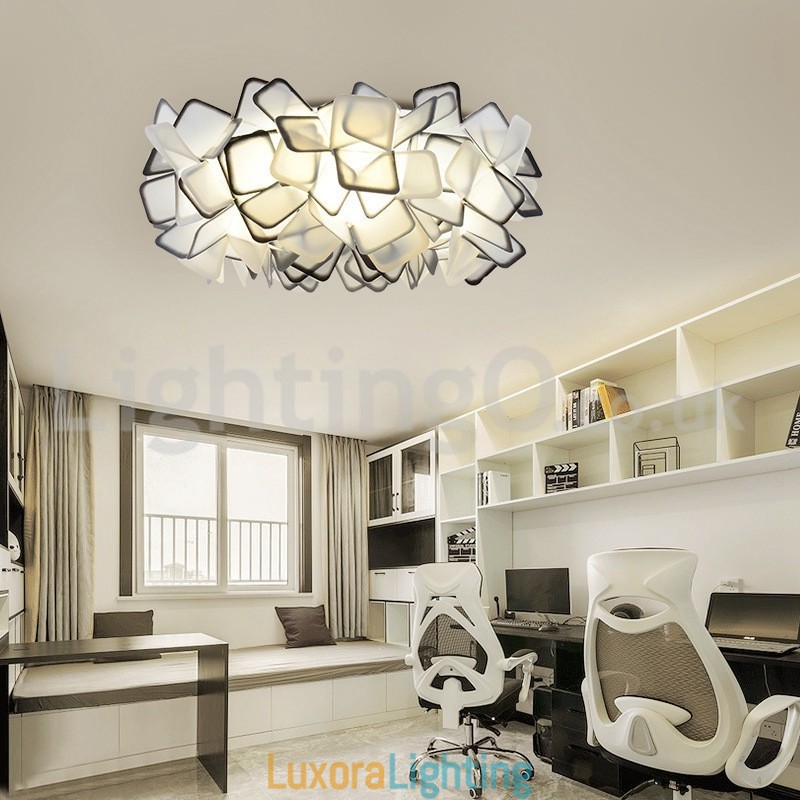 Designer Touch Decorative Modern Light Source Three Color Switching Flush Mount Ceiling Lights