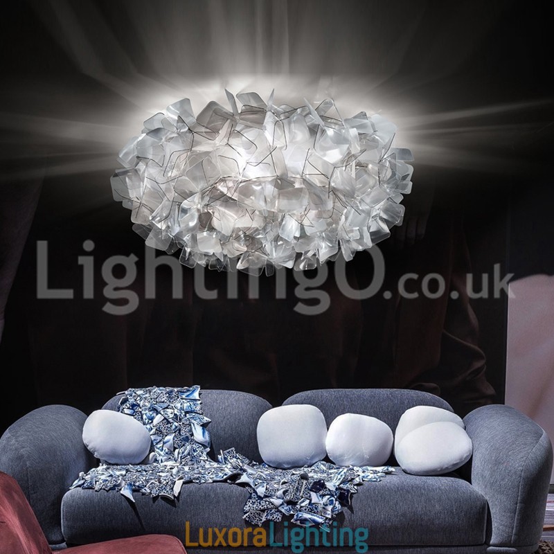 Designer Touch Decorative Modern Light Source Three Color Switching Flush Mount Ceiling Lights