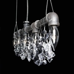 Designer Touch Decorative North American Style Creative 5 Light Chandeliert In Pipe Design