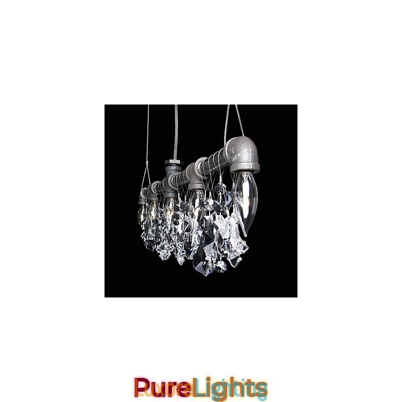 Designer Touch Decorative North American Style Creative 5 Light Chandeliert In Pipe Design