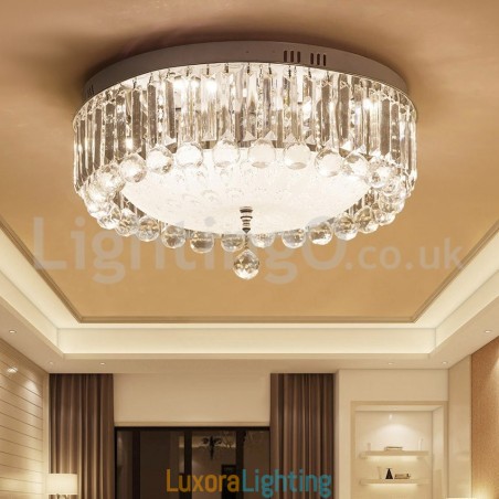 Designer Touch Decorative Modern Round Crystal Flush Mount Ceiling Lights