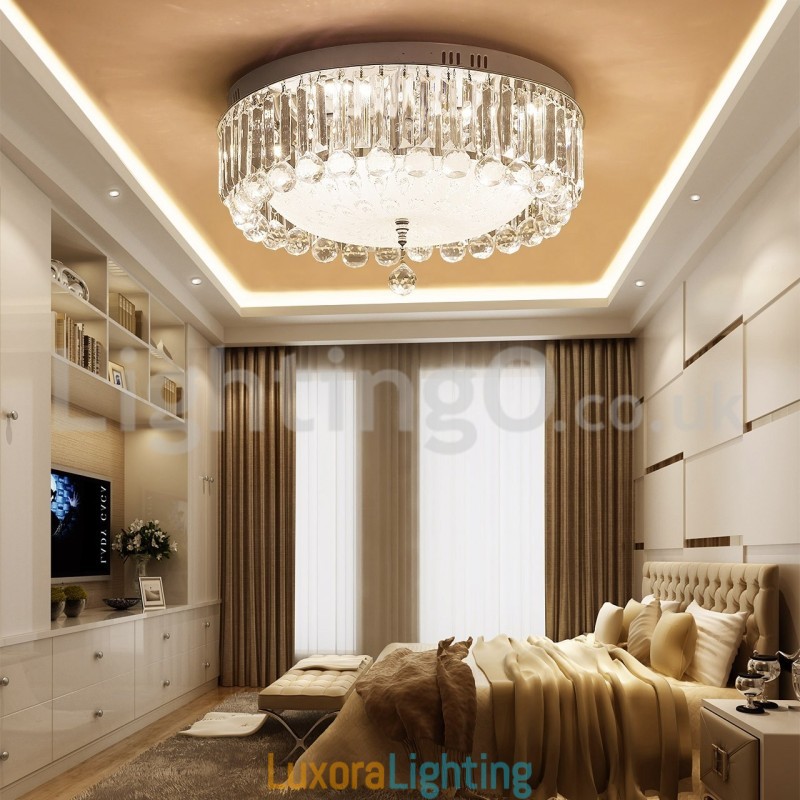 Designer Touch Decorative Modern Round Crystal Flush Mount Ceiling Lights