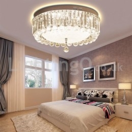 Designer Touch Decorative Modern Round Crystal Flush Mount Ceiling Lights