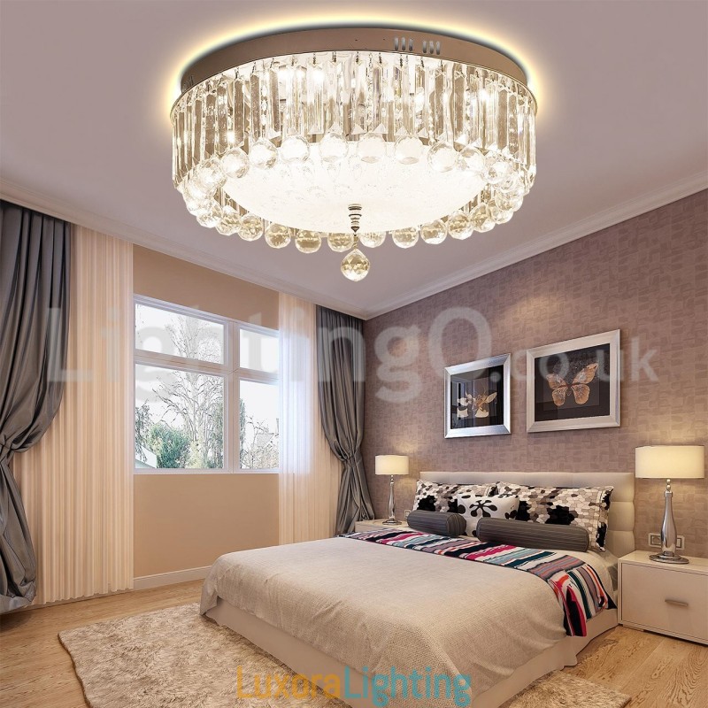 Designer Touch Decorative Modern Round Crystal Flush Mount Ceiling Lights