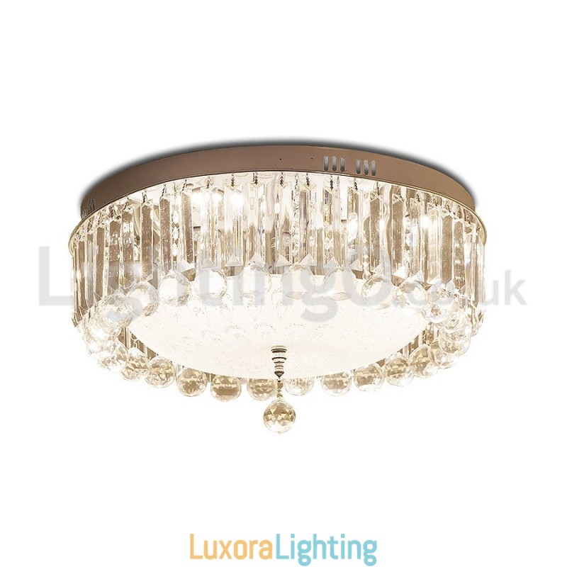 Designer Touch Decorative Modern Round Crystal Flush Mount Ceiling Lights