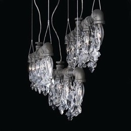 Designer Touch Decorative North American Style Creative 5 Light Chandeliert In Pipe Design