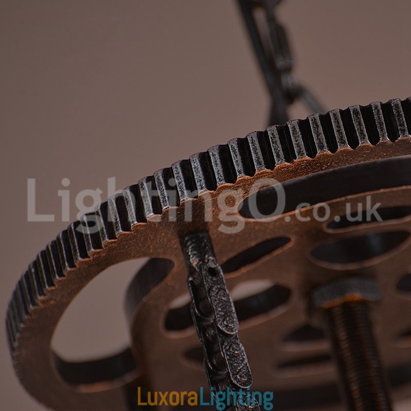 Designer Touch Decorative Retro Iron Gear Pendant Light Cafe