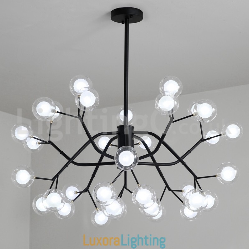 Designer Touch Decorative Nordic Style Magic Bean Chandelier Small Clear Transparent Glass Bubble Ball Chandelier