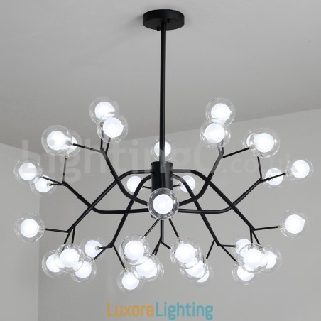 Designer Touch Decorative Nordic Style Magic Bean Chandelier Small Clear Transparent Glass Bubble Ball Chandelier