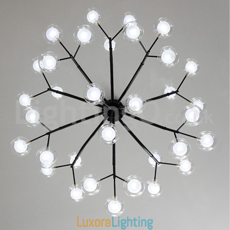 Designer Touch Decorative Nordic Style Magic Bean Chandelier Small Clear Transparent Glass Bubble Ball Chandelier