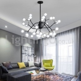 Designer Touch Decorative Nordic Style Magic Bean Chandelier Small Clear Transparent Glass Bubble Ball Chandelier
