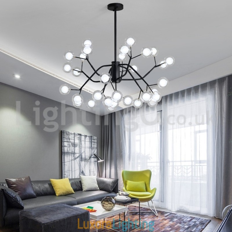 Designer Touch Decorative Nordic Style Magic Bean Chandelier Small Clear Transparent Glass Bubble Ball Chandelier