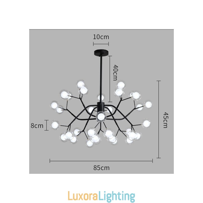 Designer Touch Decorative Nordic Style Magic Bean Chandelier Small Clear Transparent Glass Bubble Ball Chandelier