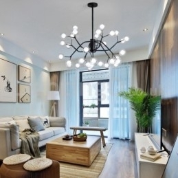 Designer Touch Decorative Nordic Style Magic Bean Chandelier Small Clear Transparent Glass Bubble Ball Chandelier