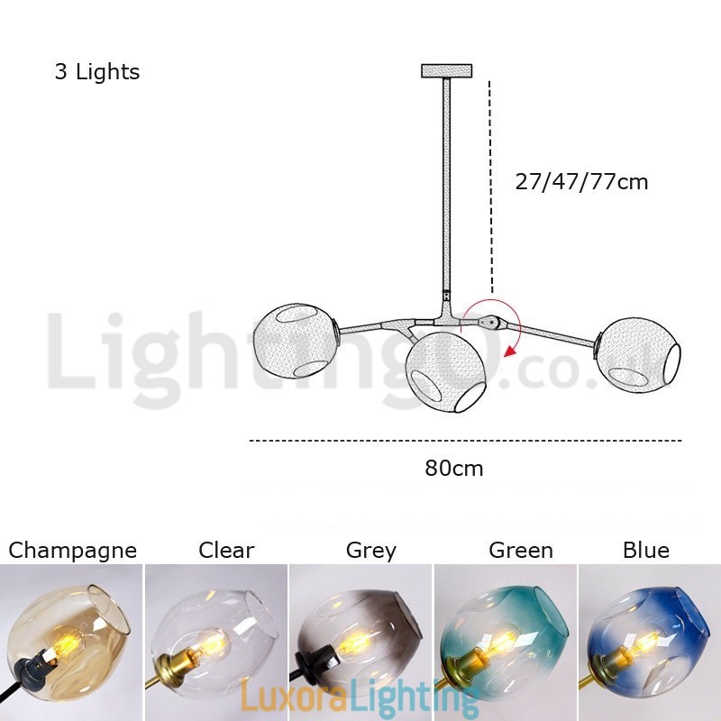 Designer Touch Decorative Nordic Modern Magic Bean Glass Chandelier Molecular Chandelier