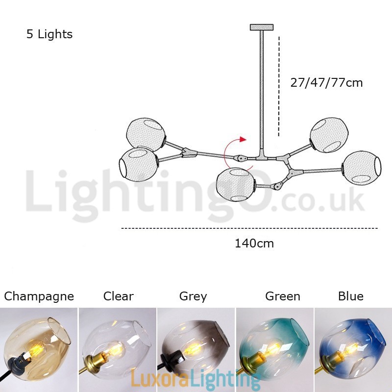 Designer Touch Decorative Nordic Modern Magic Bean Glass Chandelier Molecular Chandelier