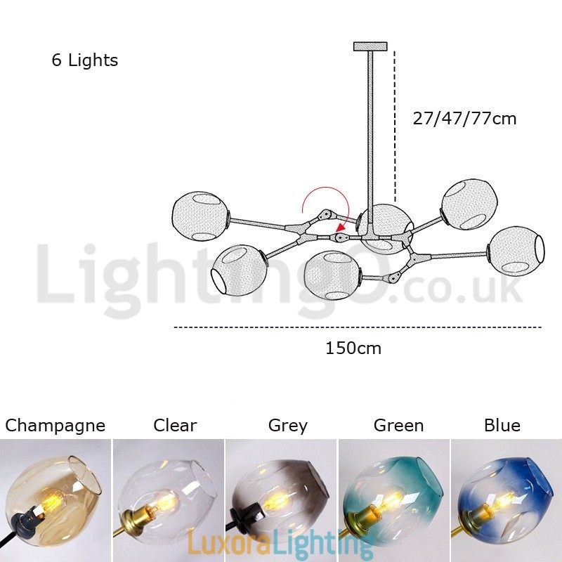 Designer Touch Decorative Nordic Modern Magic Bean Glass Chandelier Molecular Chandelier