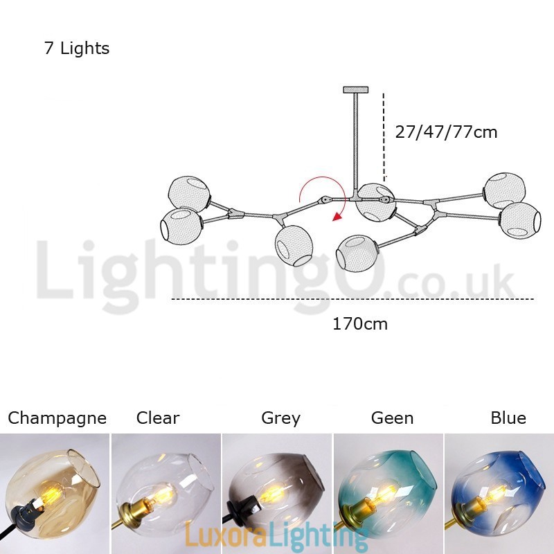 Designer Touch Decorative Nordic Modern Magic Bean Glass Chandelier Molecular Chandelier