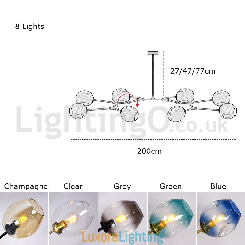 Designer Touch Decorative Nordic Modern Magic Bean Glass Chandelier Molecular Chandelier