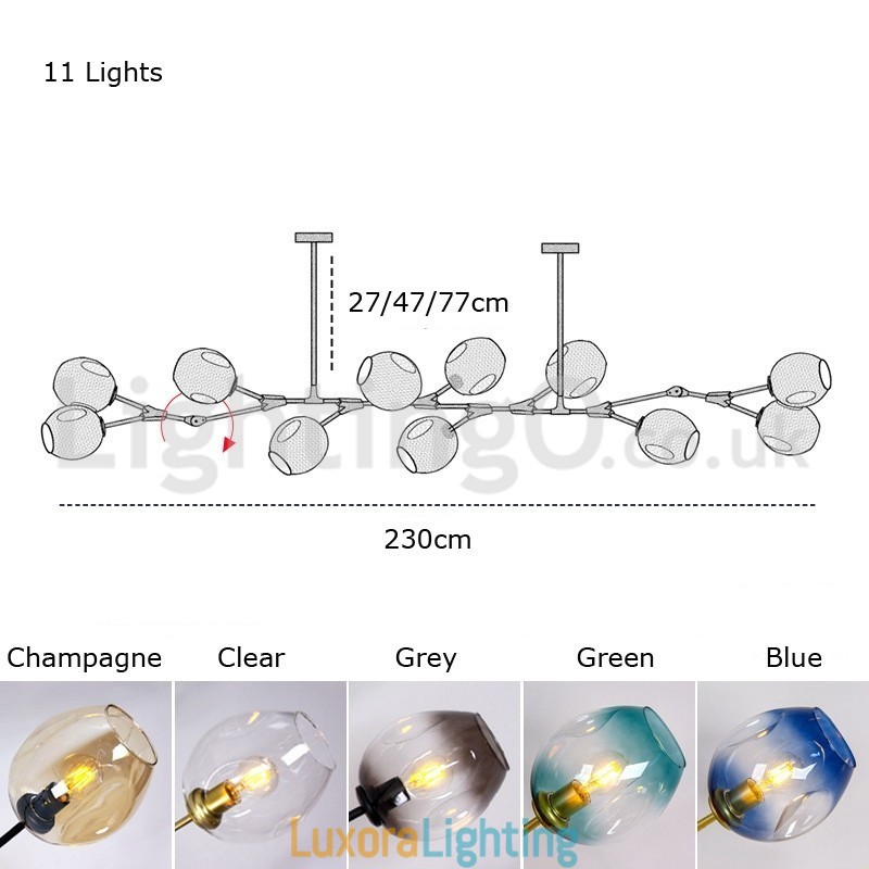 Designer Touch Decorative Nordic Modern Magic Bean Glass Chandelier Molecular Chandelier