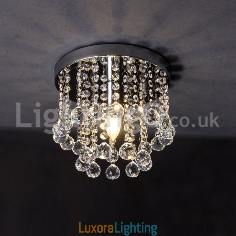 Designer Touch Decorative Modern Round Crystal Chandelier Porch Flush Mount Light