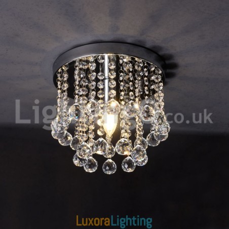 Designer Touch Decorative Modern Round Crystal Chandelier Porch Flush Mount Light