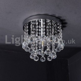 Designer Touch Decorative Modern Round Crystal Chandelier Porch Flush Mount Light