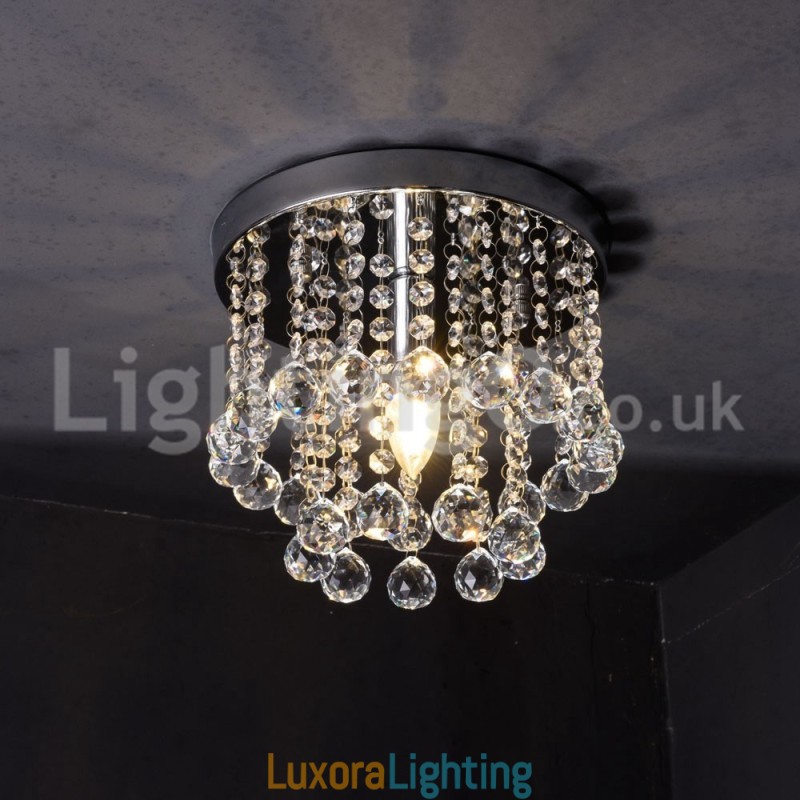 Designer Touch Decorative Modern Round Crystal Chandelier Porch Flush Mount Light