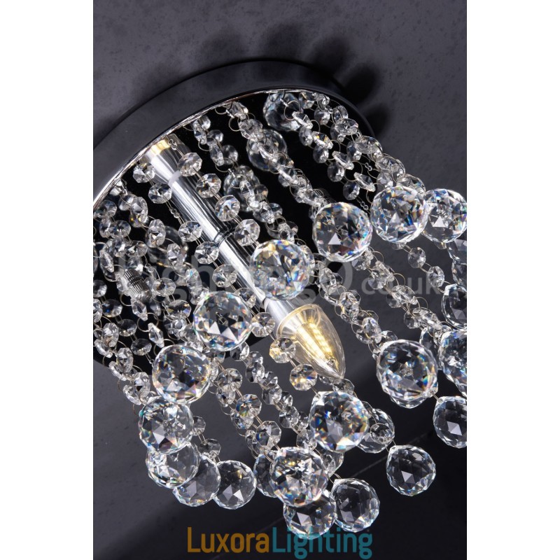 Designer Touch Decorative Modern Round Crystal Chandelier Porch Flush Mount Light