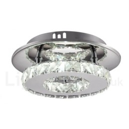 Designer Touch Decorative Dimmable Modern Round Crystal Flush Mounted Ceiling Lights with Remote Control