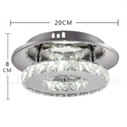 Designer Touch Decorative Dimmable Modern Round Crystal Flush Mounted Ceiling Lights with Remote Control
