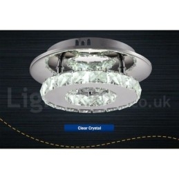 Designer Touch Decorative Dimmable Modern Round Crystal Flush Mounted Ceiling Lights with Remote Control