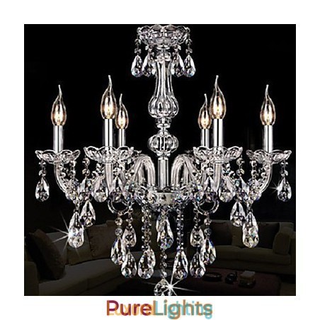 Designer Touch Decorative Candle Featured Luxury 6 Lights Chandelier