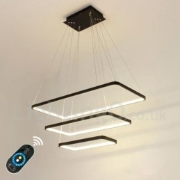 Designer Touch Decorative Dimmable Pendant Light with Remote Control Modern Design Three Rectangles