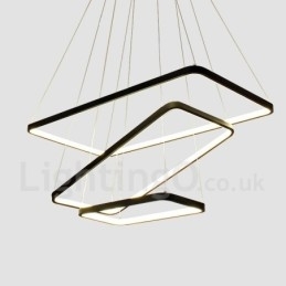 Designer Touch Decorative Dimmable Pendant Light with Remote Control Modern Design Three Rectangles