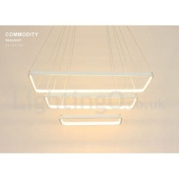 Designer Touch Decorative Dimmable Pendant Light with Remote Control Modern Design Three Rectangles