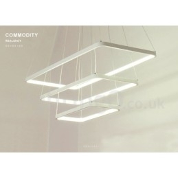 Designer Touch Decorative Dimmable Pendant Light with Remote Control Modern Design Three Rectangles