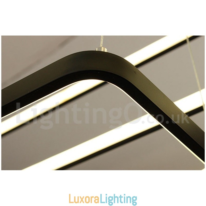 Designer Touch Decorative Dimmable Pendant Light with Remote Control Modern Design Three Rectangles