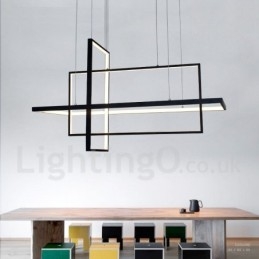 Designer Touch Decorative Dimmable Pendant Light with Remote Control Modern Design Three Rectangles