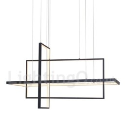 Designer Touch Decorative Dimmable Pendant Light with Remote Control Modern Design Three Rectangles