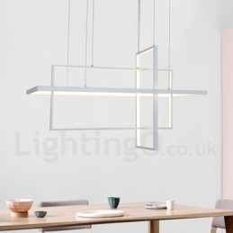 Designer Touch Decorative Dimmable Pendant Light with Remote Control Modern Design Three Rectangles