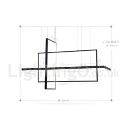 Designer Touch Decorative Dimmable Pendant Light with Remote Control Modern Design Three Rectangles