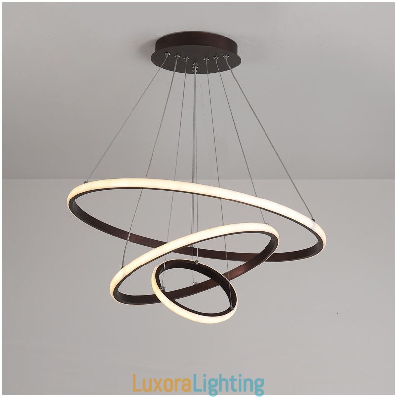Designer Touch Decorative Dimmable Outside the Circles Light Pendant Light with Remote Control Modern Design Rings