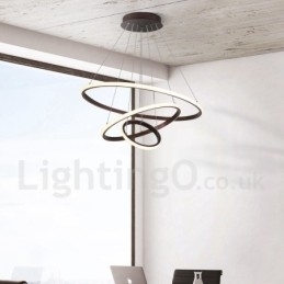 Designer Touch Decorative Dimmable Outside the Circles Light Pendant Light with Remote Control Modern Design Rings