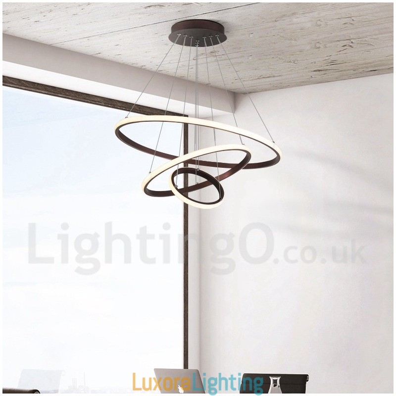 Designer Touch Decorative Dimmable Outside the Circles Light Pendant Light with Remote Control Modern Design Rings