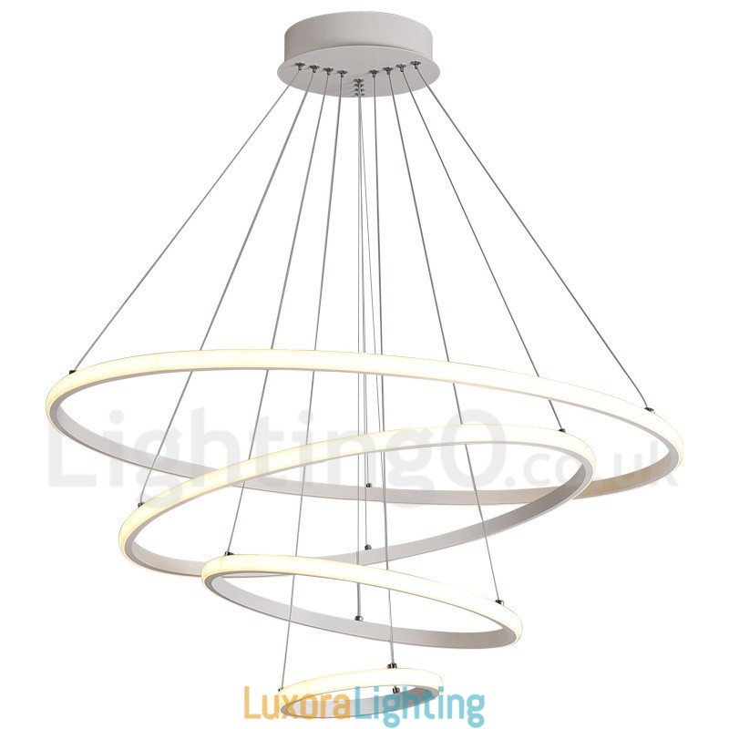 Designer Touch Decorative Dimmable Outside the Circles Light Pendant Light with Remote Control Modern Design Rings