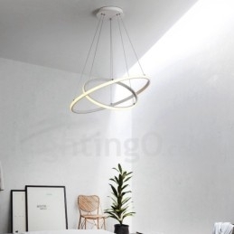Designer Touch Decorative Dimmable Outside the Circles Light Pendant Light with Remote Control Modern Design Rings