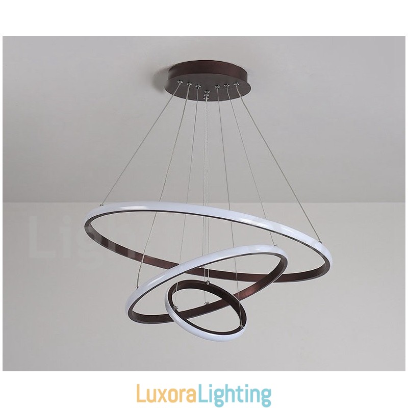 Designer Touch Decorative Dimmable Outside the Circles Light Pendant Light with Remote Control Modern Design Rings